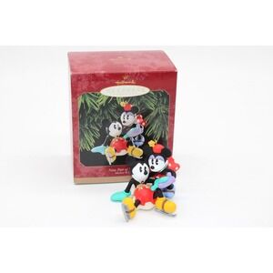 1997 Disney Hallmark Mickey Mouse Minnie New Pair Of Skates Christmas Ornament